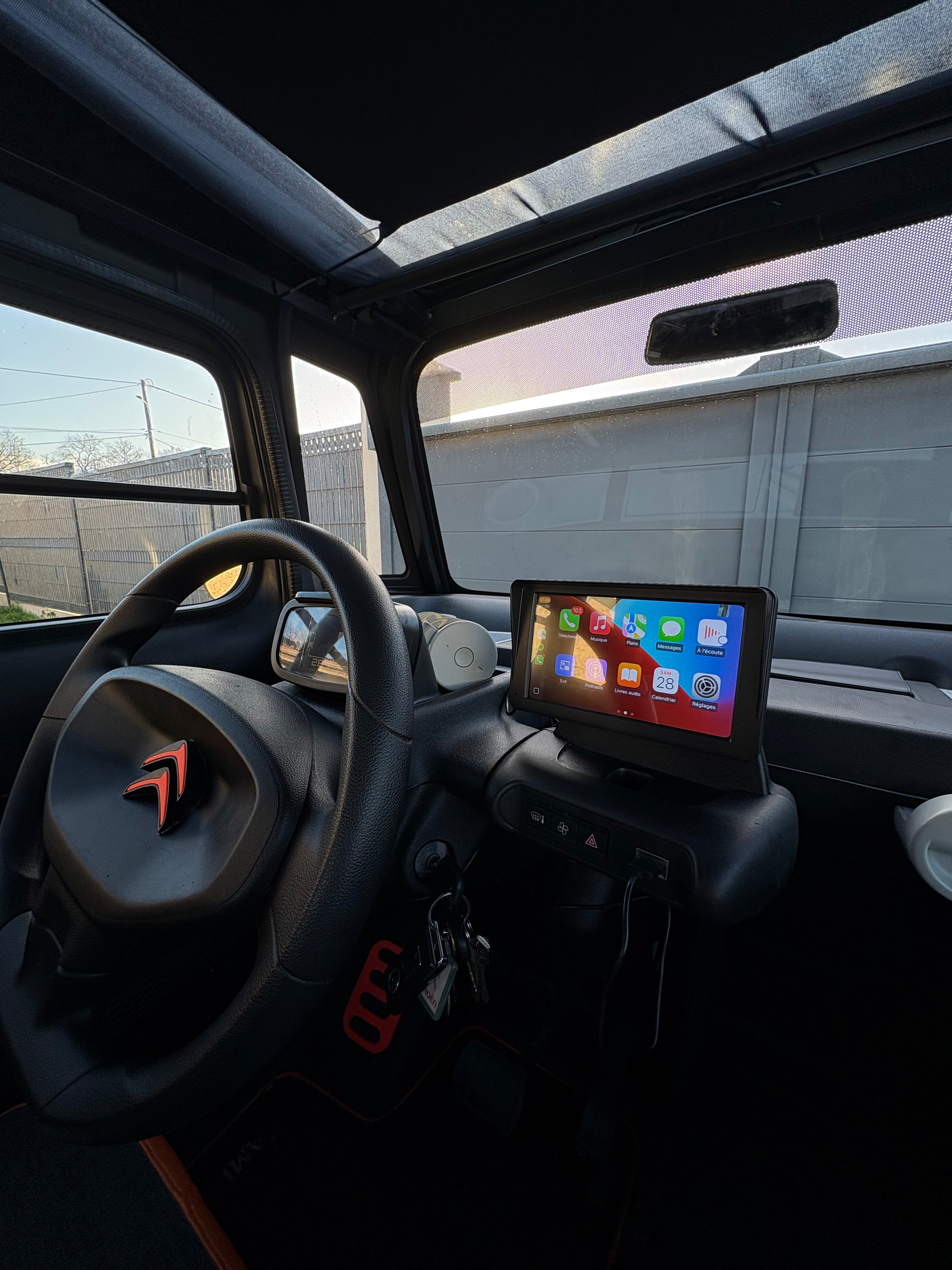 Écran pour voiture sans permis